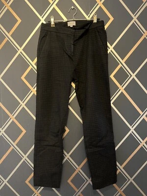 JIGSAW Black Patterned Trousers Size 8 Smart Office Work Pockets Slim - Image 1 of 4