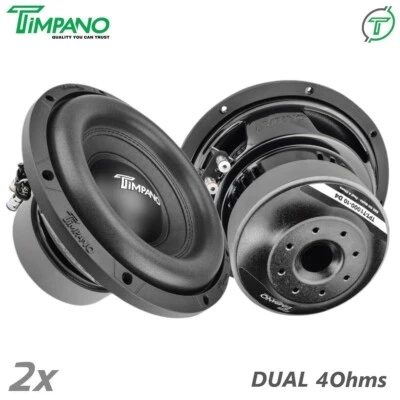 2000 Watts Bundle - 2x Timpano 10" Car Audio Subwoofer T1000-10 Dual 4 Ohm
