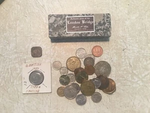 Authentic  London Bridge Stone SILVER Shilling 1927 British  1 Anna 1/4 # Coins - Picture 1 of 14