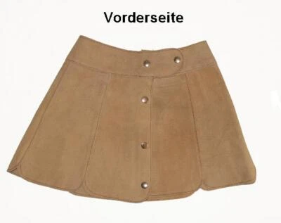 ¡Vintage! Falda corta de cuero de terciopelo en beige años 70! Aprox. 128 Foto 1 de 3