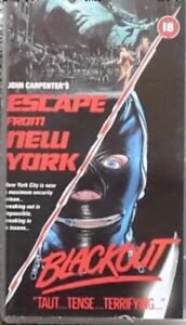 ESCAPE FROM NEW YORK AND BLACKOUT VIDEO VHS RARE HORROR SCI FI JOHN CARPENTER