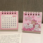 2024 Cartoon Pink Cat Desk Calendar Mini Cute Standing Flip Desktop Calendar F2