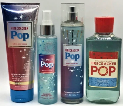 Gel de banho 4 Bath & Body Works FIRECRACKER POP fragrância fina creme cintilante névoa - Imagem 1 de 4