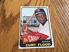 1965 TOPPS #415 CURT FLOOD BASEBALL CARD  ST. LOUIS CARDINALS VG+/EX CREASE PH
