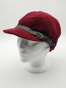 NWT Vintage Ralph Lauren Equestrian Deep Red / Maroon Velvet Hat Cap Women's: M - Picture 1 of 9