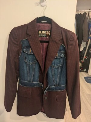 Chaqueta de mezclilla vintage años 90/00 JPG Jeans Borgoña y Azul para mujer buen estado Foto 1 de 4