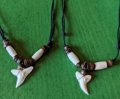 1x Haizahn Kette Surfer Shark Tooth Zahn Mako Hai Haifischzahn Beach Anhänger - Bild 1 von 4