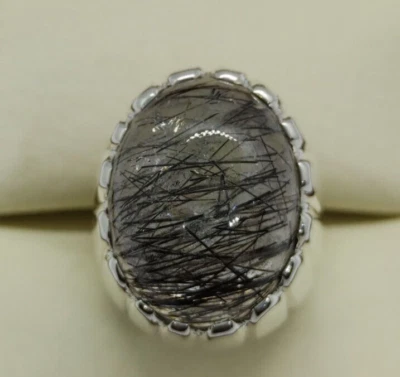 Mens Natural Muh e Najaf, 925 Sterling Silver Ring,Oval Quartz,Original Moonston - Image 1 of 4