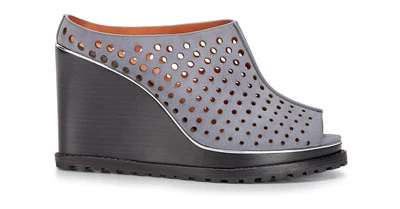 Mula cuña perforada gris Rebecca Minkoff Hudson talla 10 Foto 1 de 2