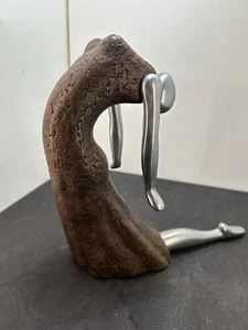Vintage modernistische/brutalistische Ballerina-Statue aus Beton und Edelstahl - Bild 1 von 6