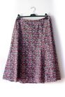 70's A-line Vintage Midi Skirt Flower Print Floral Red Peasant  Size 44 M/L Boho