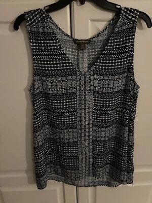 Tommy Bahama туника Топ женщин PS синий белый без рукавов плиссированные Топ. - Изображение 1 из 4