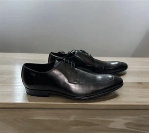 Hugo Boss Hombre Maxero Oxford Talla 15 Zapato de Vestir Cuero Negro, Nuevo En Caja - Imagen 1 de 20