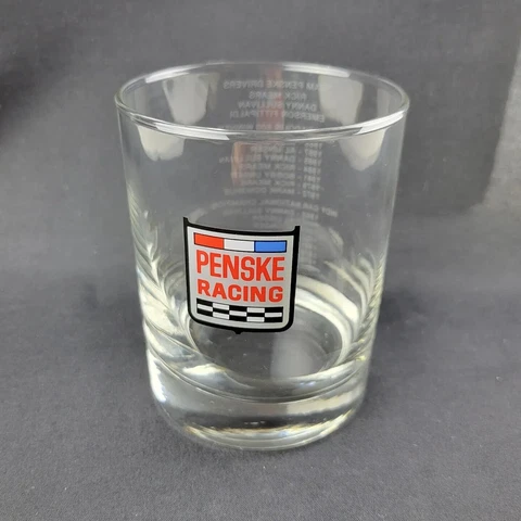 VTG 1989 Penske Racing Team 12 oz Whiskey Scotch Glass Indy 500 Drivers 1972-88 Cover