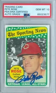 Pete Rose 1969 Topps #424 Autograph PSA DNA Gem Mint 10 Auto - Bild 1 von 2