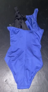 SUBMARINER ONE PIECE BATHING SUIT GIRLS SIZE 10  BLACK BLUE R20 - Picture 1 of 4