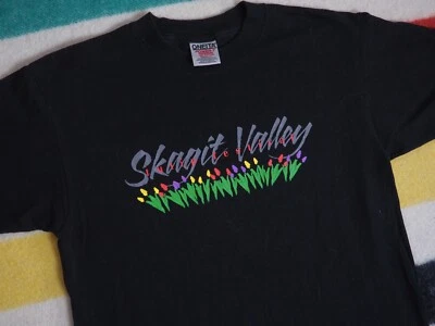 Camiseta De Colección Años 90 Oneita Skagit Valley Tulip Fest PNW Washington Art Negra M Foto 1 de 4