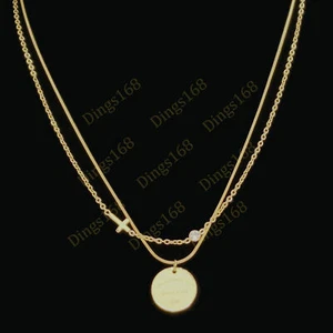 Designer Inspired 18K Gold Filled Cross The eternal love Pendant Layer Necklace - Picture 1 of 3