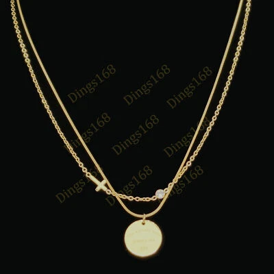 Collar de Capa Colgante Cruz El Amor Eterno Lleno Oro 18K Inspirado en Diseñador Foto 1 de 3
