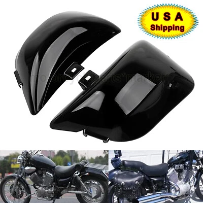 Black Side Fairing Battery Cover For Yamaha Virago 400 535 XV400 XV535 1987-up Foto 1 de 4