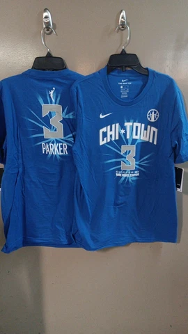 Chicago Sky Blue Nike T-Shirt Candace Parker #3 CHITOWN Youth XLarge Cover
