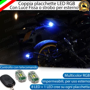 COPPIA PLACCHETTE LED RGB MULTICOLOR LUCE FISSA STROBO PER BMW F 650 USO ESTERNO - Foto 1 di 15
