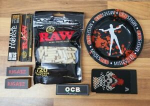 BLACK rolling papers smoking kit ,  rolling tray gift set /Raw , Darkhorse / Ocb