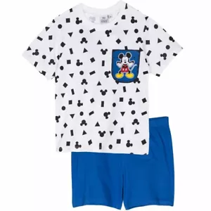 Mickey Mouse Boys Kids Outfit T-Shirt & Shorts Set Disney Official Cotton Summer - Picture 1 of 7