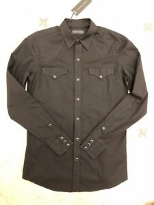 Man Ralph Lauren Black Label Collection Black cotton shirt size M NEW RRP £300