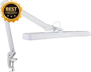 XL 2500LM LED Desk Lamp, 24W Dimmable, Eye‑Caring, 56CM Adjustable Clamp (White) - Picture 1 of 12