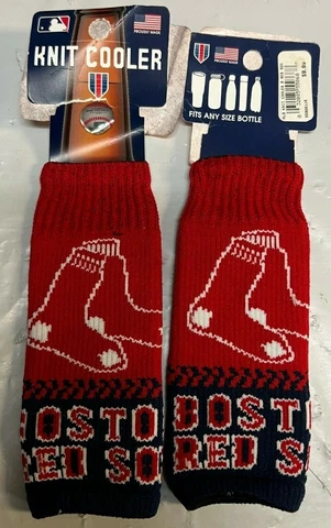 Boston Red Sox MLB Knit Bottle Cooler Set of 2 Cover