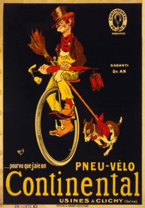 Póster publicitario de neumáticos de bicicleta continental AD27 vintage 1900 A1 A2 A3  - Imagen 1 de 1