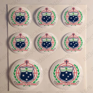 Stickers Samoa Coat of Arms Gel Domed Resin 3D Samoa Vinyl Sticker Decals Helmet - Picture 1 of 1