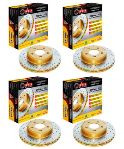 DBA DRILLED & SLOTTED BRAKE ROTORS FRONT AND REAR FOR 2005-2009 SUBARU LEGACY GT Foto 1 de 1