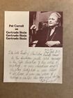 Pat Carroll Signed 8X6.5 Postcard/Letter  With Coa
