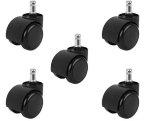 Nuovo Set 5 Rotelle Ruote Per Sedia Girevole Da Ufficio Colore Nero Universali - Foto 1 di 9