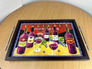 VTG Collectible Cabernet Pinot Noir Wine Serving Tray MCM Kitchen Home Decor - Picture 1 of 5
