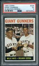 1964 Topps #306 Willie Mays/Orlando Cepeda PSA 5 Giants Giant Gunners  (2952)