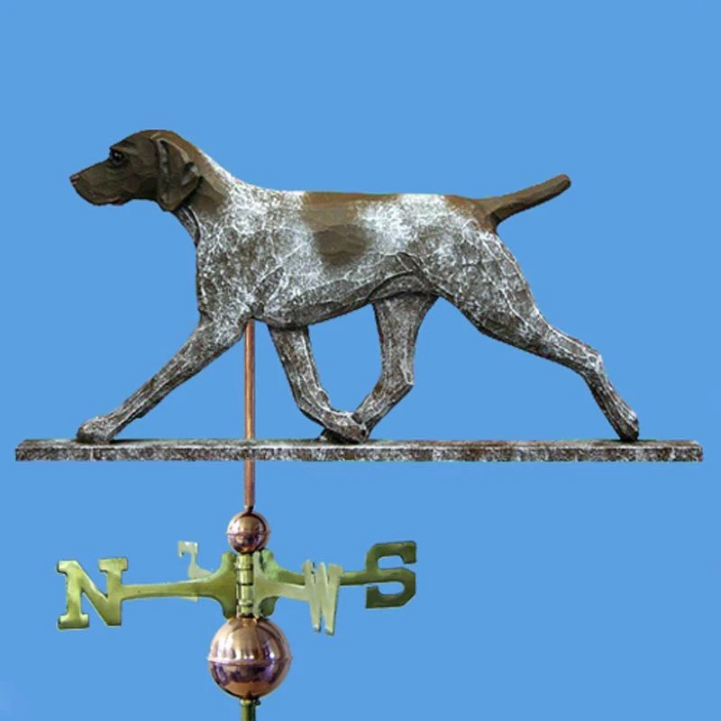 German Shorthair Pointer Hand Carved Hand Painted Basswood Weathervane - Image 1 of 1