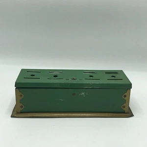 Vintage Bank Home Budget Tudor Green 5 Slots Collectible Industrial - Picture 1 of 12