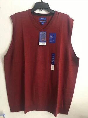 Apt.9 merino sweater vest Mens Red  Size XX Large (APO-71-3) - Image 1 of 4