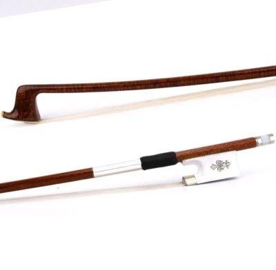 Master Pernambuco Skin Carbon Fiber Violin Bow 4/4 White Fleur-de-Lys Frog Stiff - Image 1 of 4