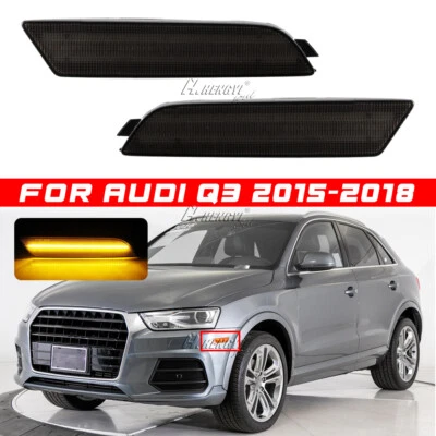 Для Audi Q3 2015-2018 дымчатые линзы светодиодные желтые передний бампер боковой габаритный фонарь лампа - Изображение 1 из 4