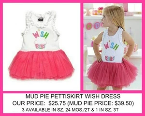 TODDLER GIRLS NWT MUDPIE WISH CUPCAKE BIRTHDAY TUTU DRESS - 2T & 3T - Picture 1 of 1