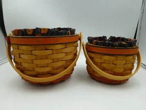 Longaberger Small & Medium Halloween Baskets each with Protector & Liner - Picture 1 of 14