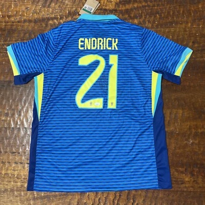 Endrick Signed Brasil Soccer Jersey JSA Coa Autographed Brazil - Image 1 of 4