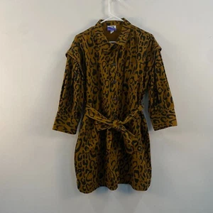 Kahlana Barfield Brown Womens 14 Jacket Shirt Top Animal Print 3/4 Sleeve Denim - Picture 1 of 14