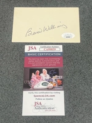 BERNIE WILLIAMS Signed Cut 3 x 5 Index Card- JSA Authenticated Cert - MLB - Image 1 of 3