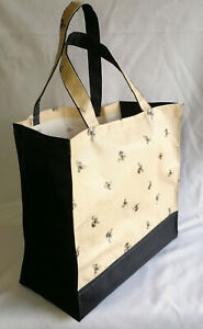 Extra-LARGE Tote bag Cotton Oilcloth/waterproof canvas 40 x 32 x 14cms -Bees