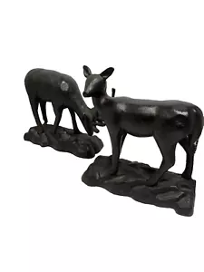 very heavy home decor black deer buck doe - Picture 1 of 7